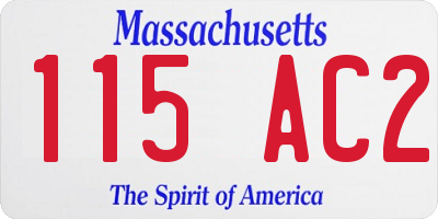 MA license plate 115AC2