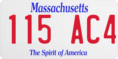 MA license plate 115AC4