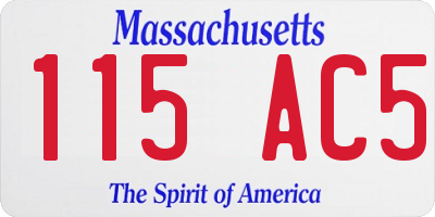 MA license plate 115AC5