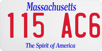 MA license plate 115AC6