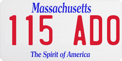 MA license plate 115AD0