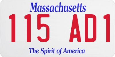 MA license plate 115AD1