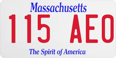 MA license plate 115AE0