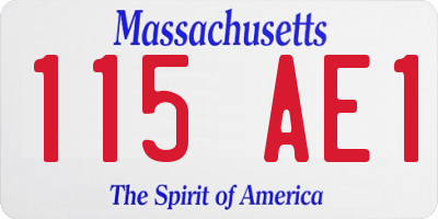 MA license plate 115AE1