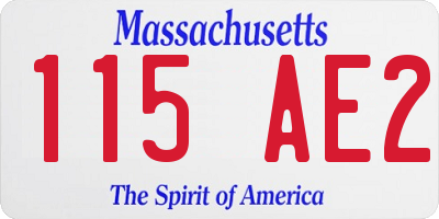 MA license plate 115AE2