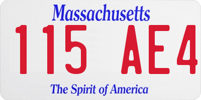 MA license plate 115AE4