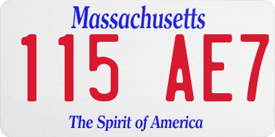 MA license plate 115AE7