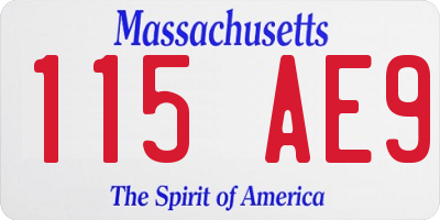 MA license plate 115AE9