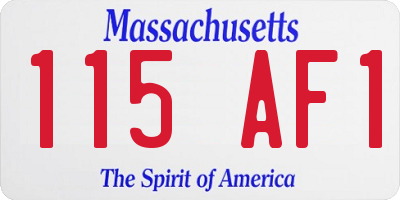 MA license plate 115AF1