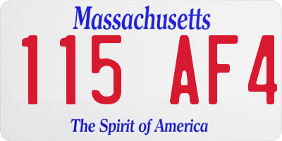 MA license plate 115AF4