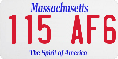 MA license plate 115AF6