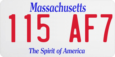 MA license plate 115AF7