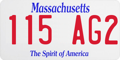 MA license plate 115AG2
