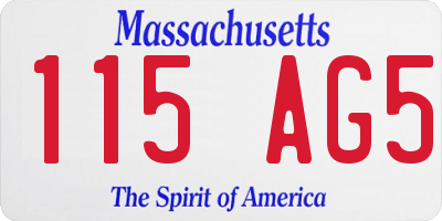 MA license plate 115AG5