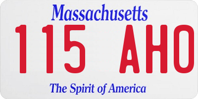 MA license plate 115AH0
