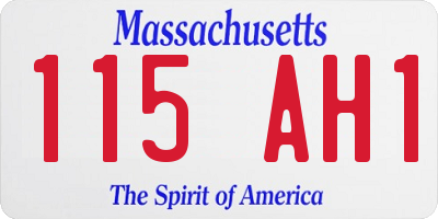 MA license plate 115AH1
