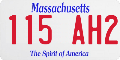 MA license plate 115AH2