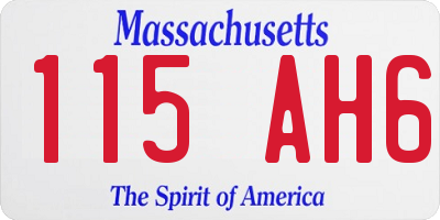 MA license plate 115AH6