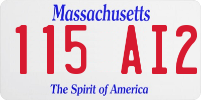MA license plate 115AI2