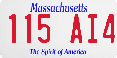 MA license plate 115AI4