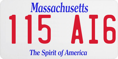 MA license plate 115AI6