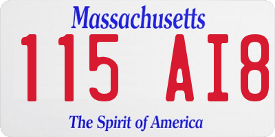 MA license plate 115AI8