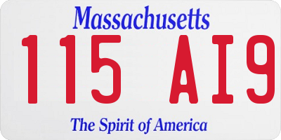 MA license plate 115AI9