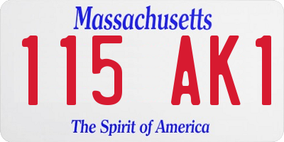 MA license plate 115AK1
