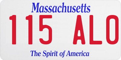 MA license plate 115AL0