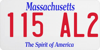 MA license plate 115AL2