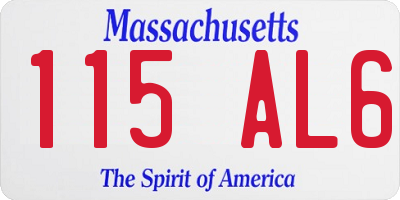 MA license plate 115AL6