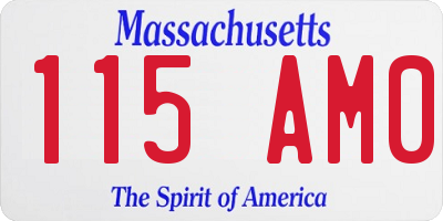 MA license plate 115AM0