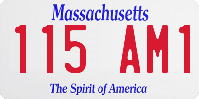 MA license plate 115AM1