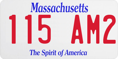 MA license plate 115AM2