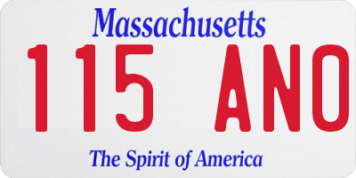 MA license plate 115AN0