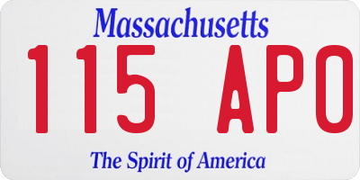 MA license plate 115AP0