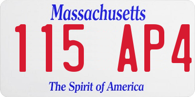 MA license plate 115AP4