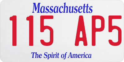 MA license plate 115AP5