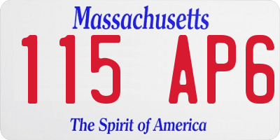 MA license plate 115AP6