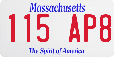MA license plate 115AP8