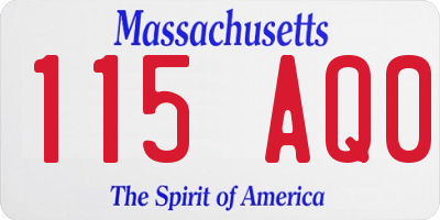 MA license plate 115AQ0