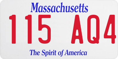 MA license plate 115AQ4