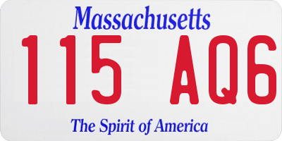 MA license plate 115AQ6