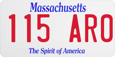 MA license plate 115AR0