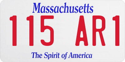 MA license plate 115AR1