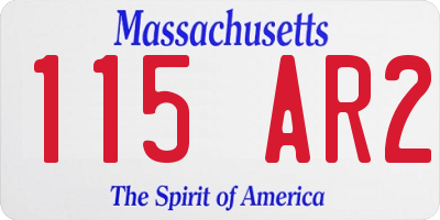 MA license plate 115AR2