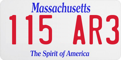 MA license plate 115AR3