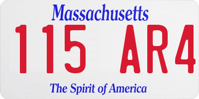 MA license plate 115AR4
