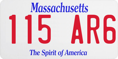 MA license plate 115AR6