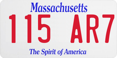 MA license plate 115AR7